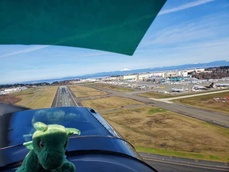 Photo out the cockpit as we lift
off from the runway, about 100 feet up