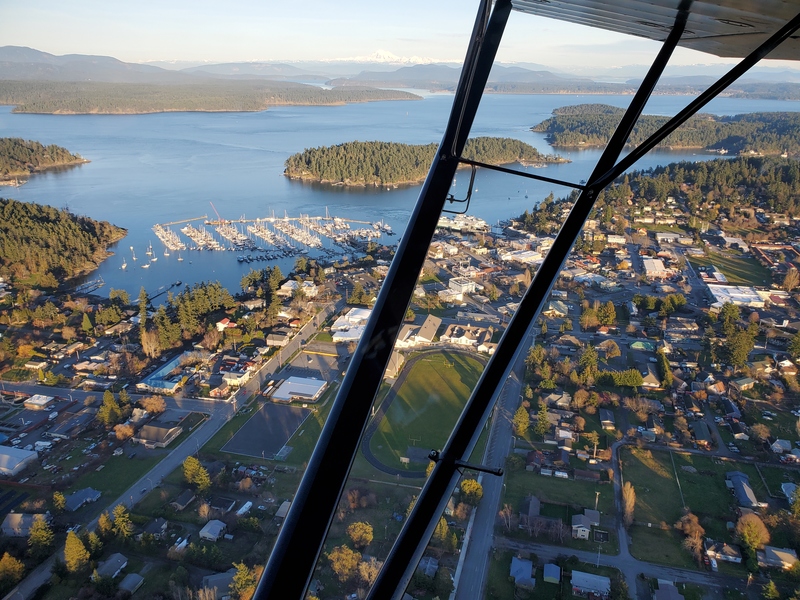 Photo of downtown Friday
Harbor with long shadows as the sun descends in the west